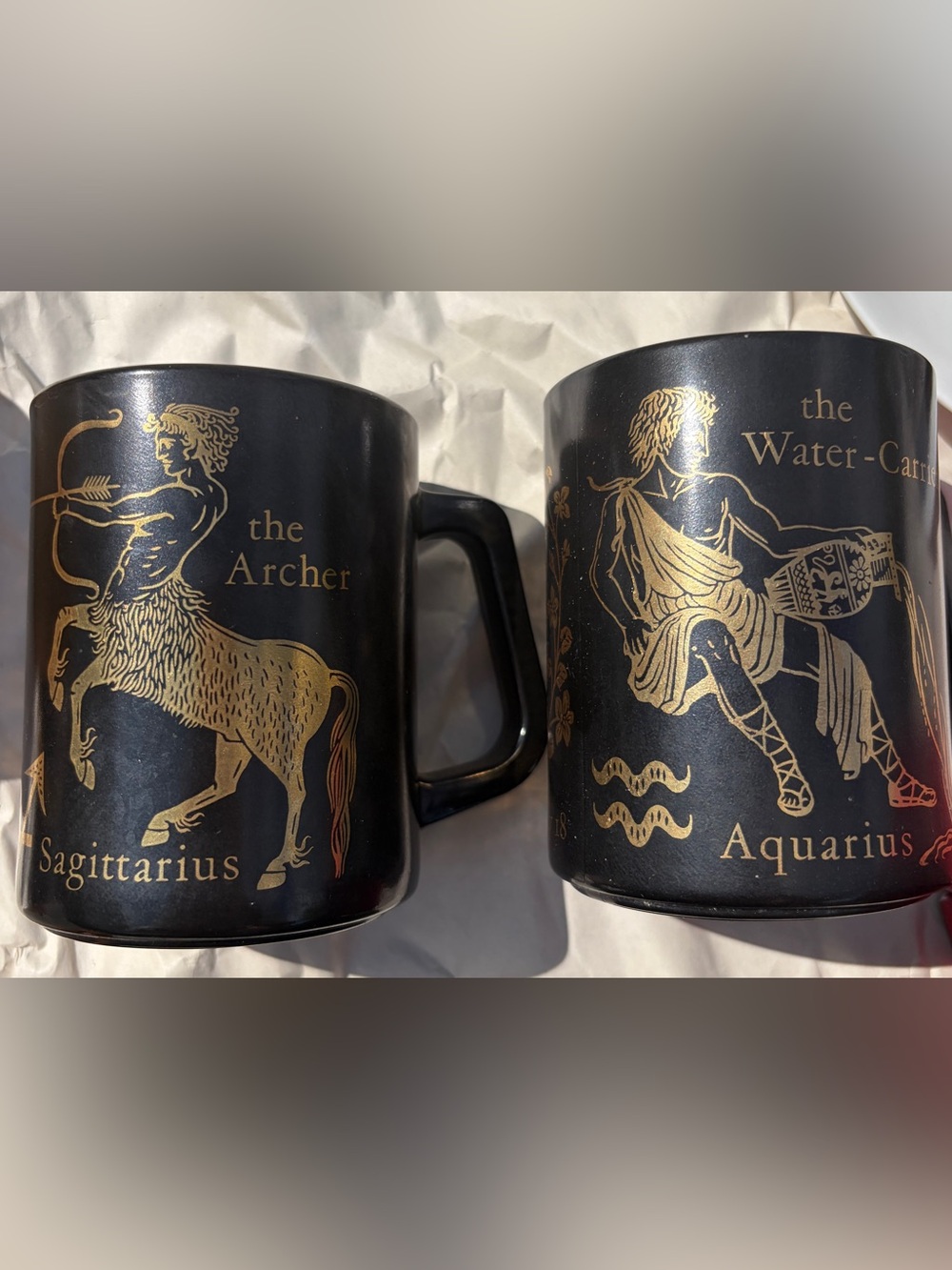 Fire King Aquarius and Sagittarius Mugs